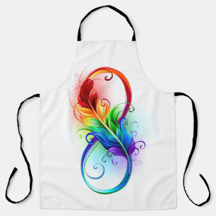 Infinity Symbol with Rainbow Feather Apron