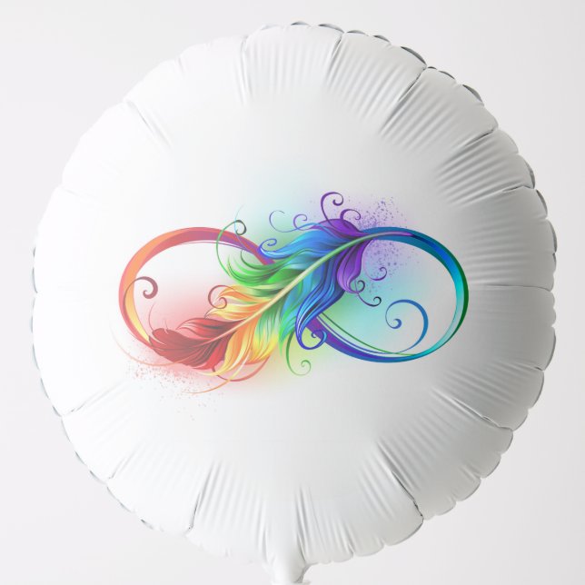 Infinity Symbol with Rainbow Feather Balloon (Front)