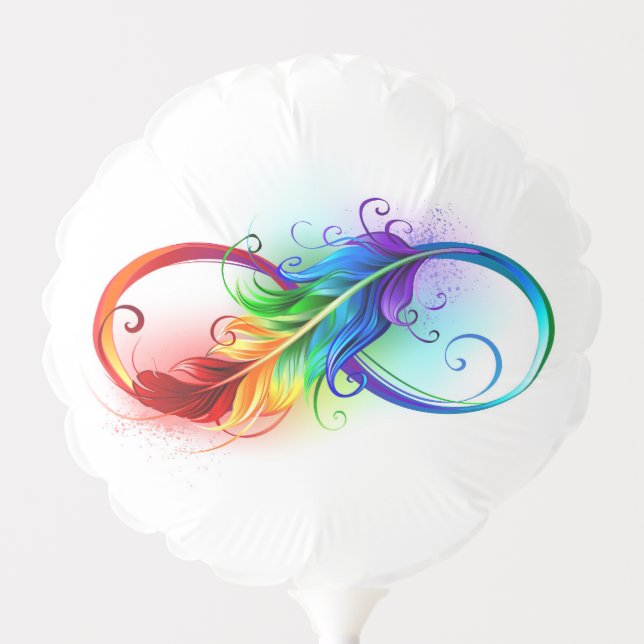 Infinity Symbol with Rainbow Feather Balloon (Front)
