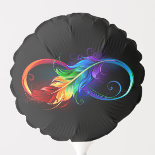 Infinity Symbol with Rainbow Feather Balloon