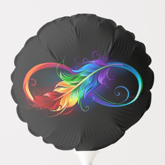 Infinity Symbol with Rainbow Feather Balloon (Front)