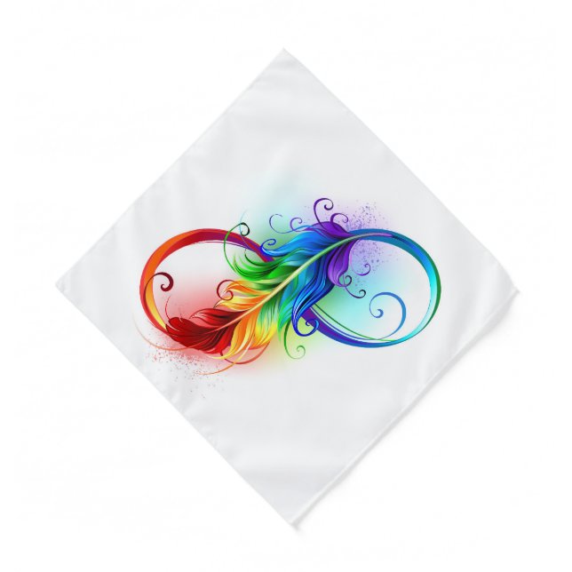 Infinity Symbol with Rainbow Feather Bandana (Front)