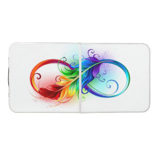 Infinity Symbol with Rainbow Feather Beer Pong Table