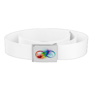 Infinity Symbol with Rainbow Feather Belt