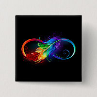 Infinity Symbol with Rainbow Feather