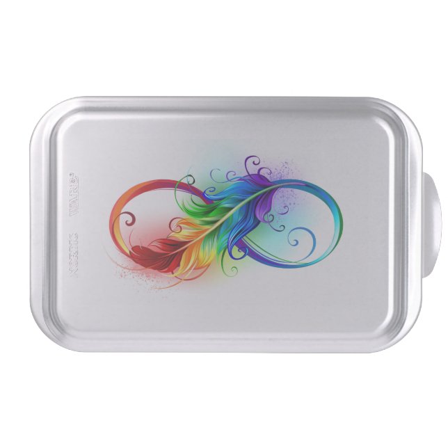 Infinity Symbol with Rainbow Feather Cake Pan (Front)