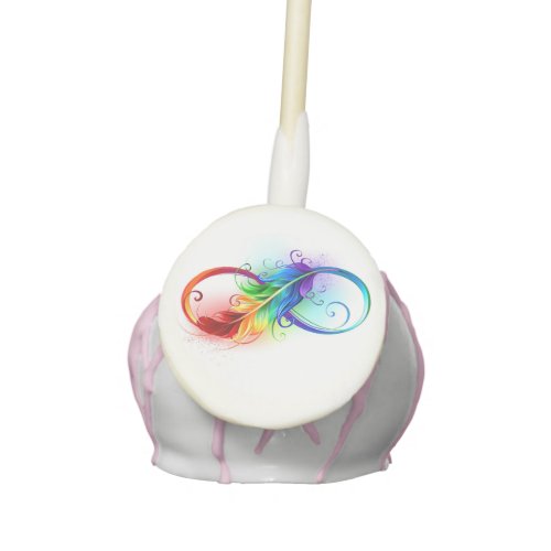 Infinity Symbol with Rainbow Feather Cake Pops