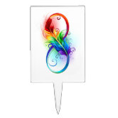 Infinity Symbol with Rainbow Feather Cake Topper