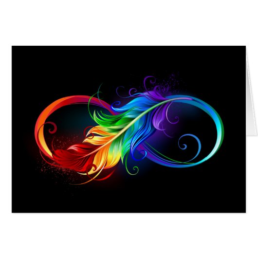 Infinity Symbol with Rainbow Feather Cards (Front Horizontal)