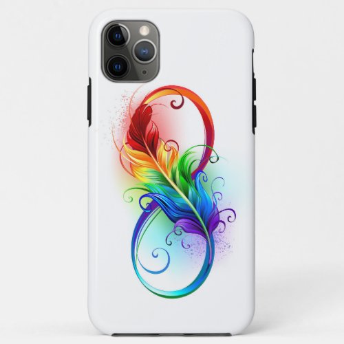 Infinity Symbol with Rainbow Feather iPhone 11 Pro Max Case