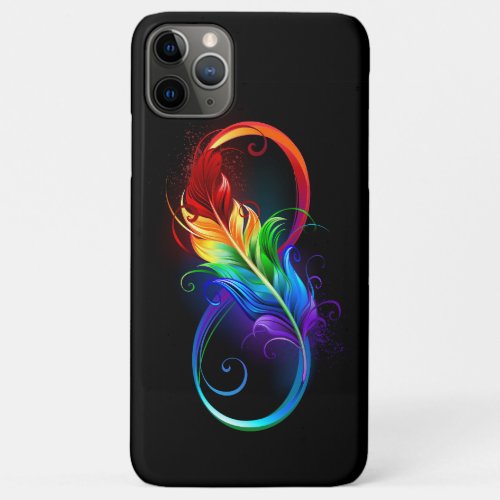 Infinity Symbol with Rainbow Feather iPhone 11 Pro Max Case