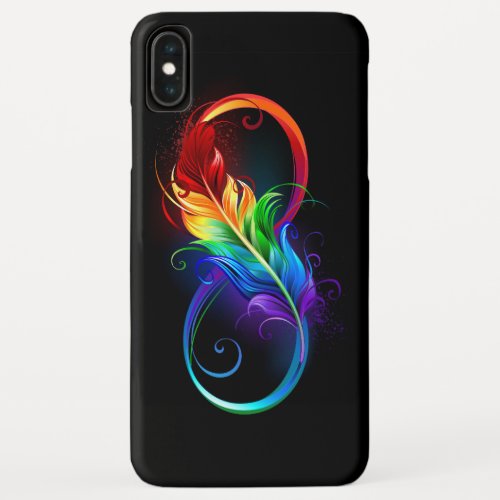 Infinity Symbol with Rainbow Feather iPhone XS Max Case