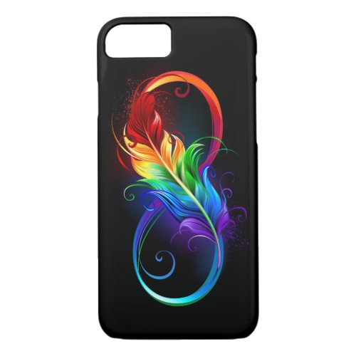 Infinity Symbol with Rainbow Feather iPhone 87 Case