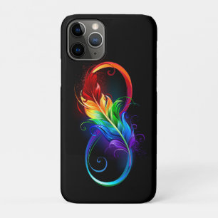 Infinity Symbol with Rainbow Feather iPhone 11 Pro Case