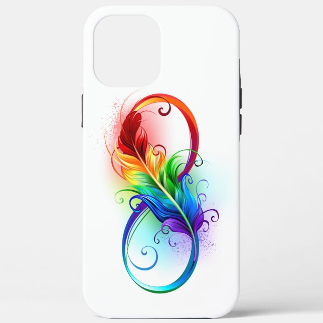 Infinity Symbol with Rainbow Feather Case-Mate iPhone Case (Back)