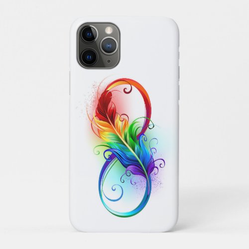 Infinity Symbol with Rainbow Feather iPhone 11 Pro Case