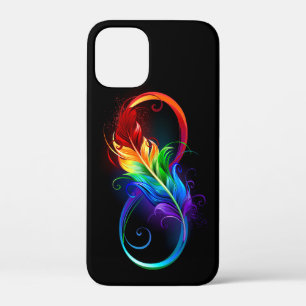 Infinity Symbol with Rainbow Feather iPhone 12 Mini Case