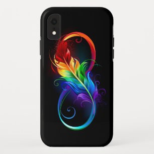 Infinity Symbol with Rainbow Feather iPhone XR Case