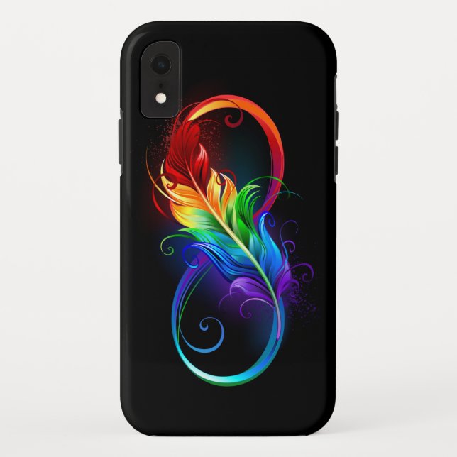 Infinity Symbol with Rainbow Feather Case-Mate iPhone Case (Back)