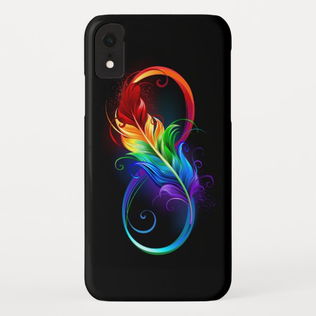 Infinity Symbol with Rainbow Feather Case-Mate iPhone Case (Back)