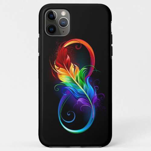 Infinity Symbol with Rainbow Feather iPhone 11 Pro Max Case