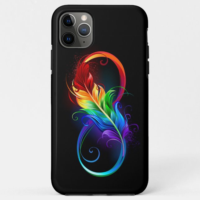 Infinity Symbol with Rainbow Feather Case-Mate iPhone Case (Back)