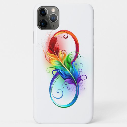 Infinity Symbol with Rainbow Feather iPhone 11 Pro Max Case