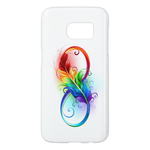Infinity Symbol with Rainbow Feather Samsung Galaxy S7 Case