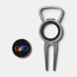 Infinity Symbol with Rainbow Feather Divot Tool