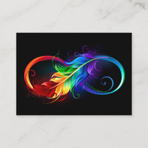 Infinity Symbol with Rainbow Feather Enclosure Card