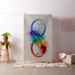 Infinity Symbol with Rainbow Feather Fabric