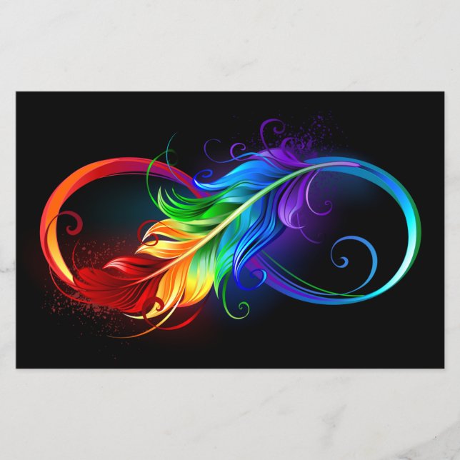 Infinity Symbol with Rainbow Feather Flyer (Front)