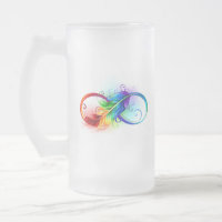 Infinity Symbol with Rainbow Feather