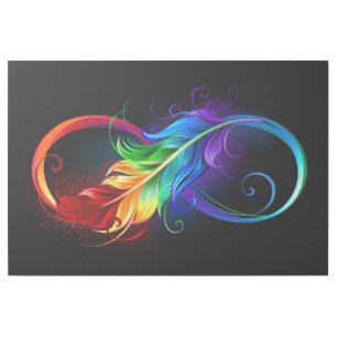 Infinity Symbol with Rainbow Feather Gallery Wrap