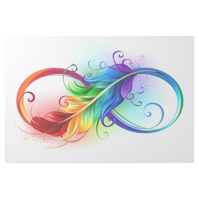 Infinity Symbol with Rainbow Feather Gallery Wrap (Front)