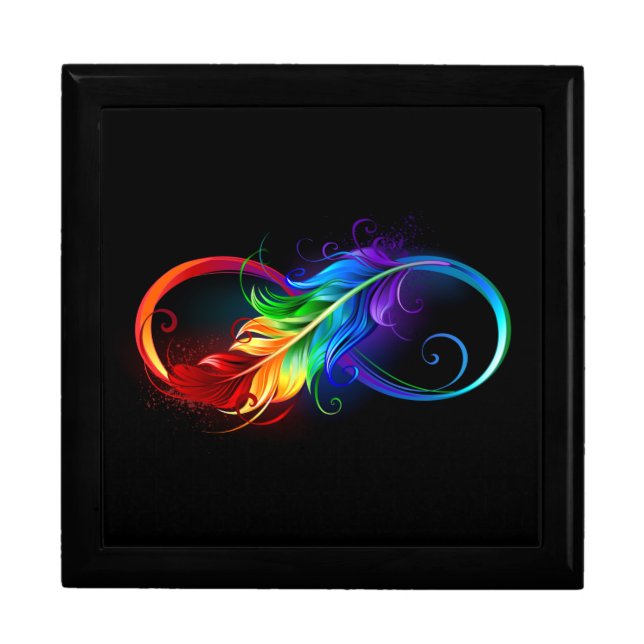 Infinity Symbol with Rainbow Feather Gift Box (Front)