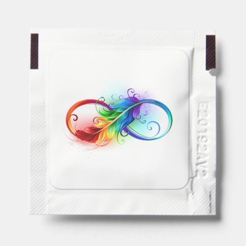 Infinity Symbol with Rainbow Feather Hand Sanitizer Packet