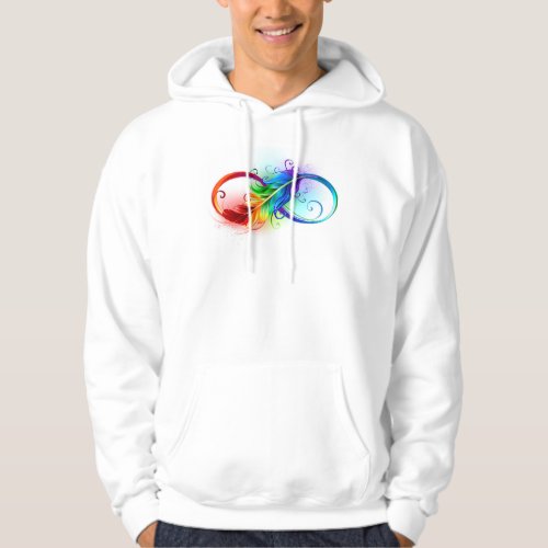 Infinity Symbol with Rainbow Feather Hoodie
