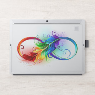 Infinity Symbol with Rainbow Feather HP Laptop Skin