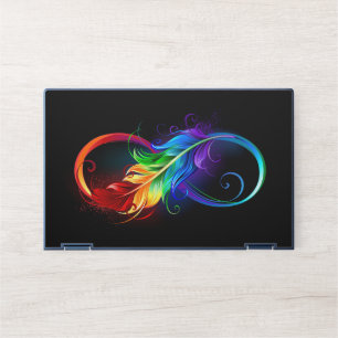Infinity Symbol with Rainbow Feather HP Laptop Skin