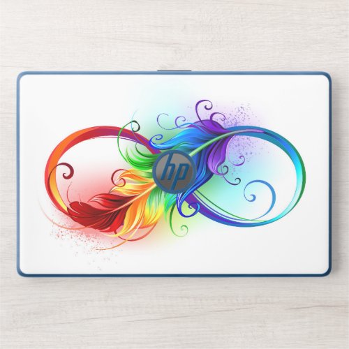 Infinity Symbol with Rainbow Feather HP Laptop Skin