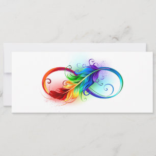 Infinity Symbol with Rainbow Feather Invitation