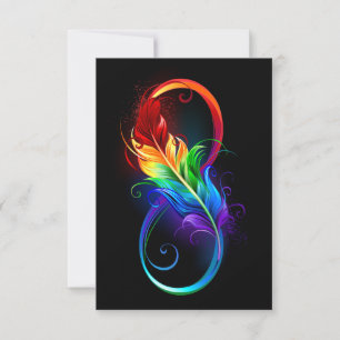 Infinity Symbol with Rainbow Feather Invitation
