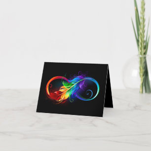 Infinity Symbol with Rainbow Feather Invitation