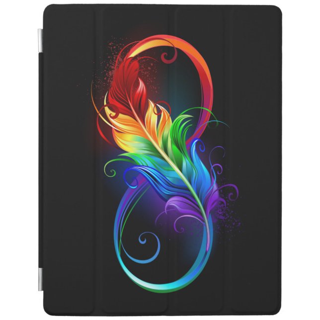 Infinity Symbol with Rainbow Feather iPad Smart Cover (Front)