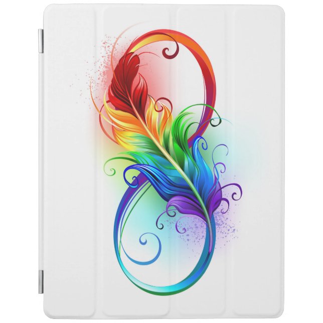 Infinity Symbol with Rainbow Feather iPad Smart Cover (Front)