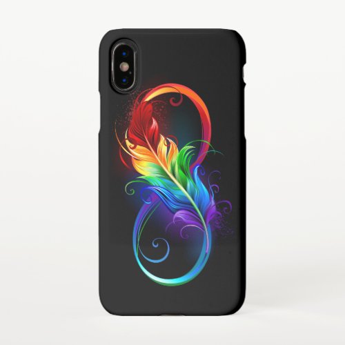 Infinity Symbol with Rainbow Feather iPhone XS Case