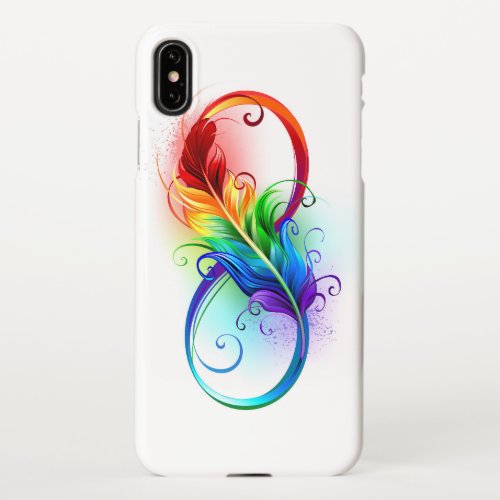 Infinity Symbol with Rainbow Feather iPhone XS Max Case