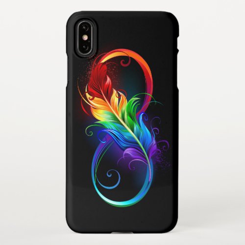 Infinity Symbol with Rainbow Feather iPhone XS Max Case