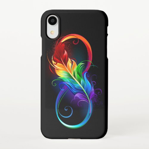 Infinity Symbol with Rainbow Feather iPhone XR Case